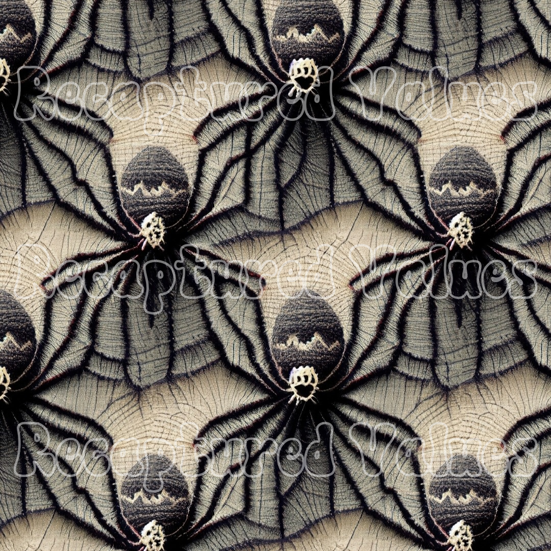 Embroidered Spiders PNG Seamless Pattern Design // Recaptured Values - Recaptured Values