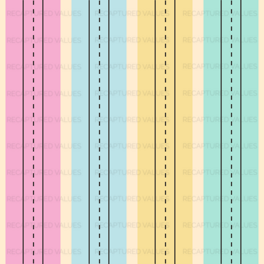 Pastel School Stripe Seamless Fabric | Digital Download for Kids Clothing & Printing