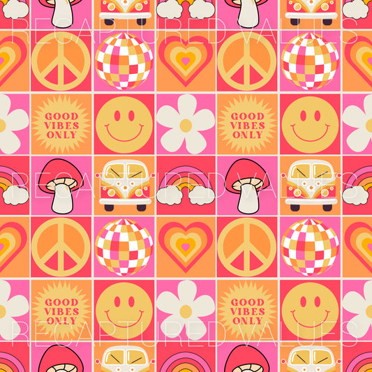 Good Vibes Only PNG Seamless Pattern Design // Recaptured Values - Recaptured Values