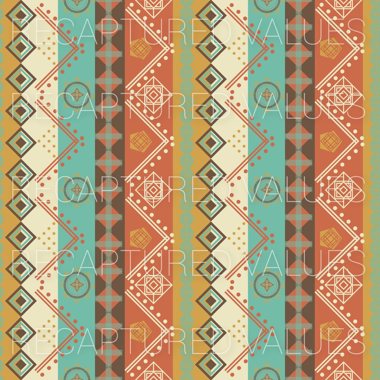 Retro Boho Stripes PNG Seamless Pattern Design // Recaptured Values - Recaptured Values