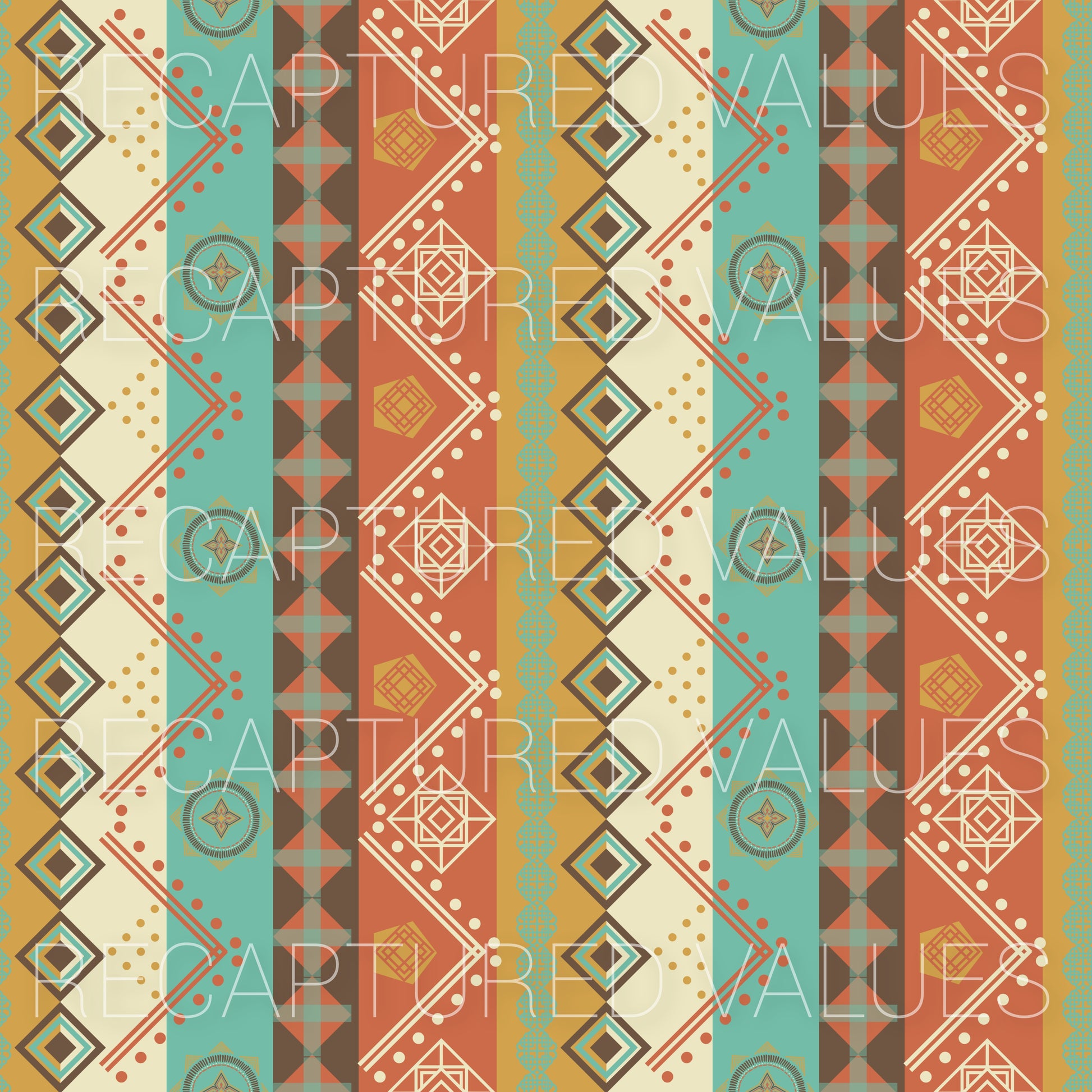 Retro Boho Stripes PNG Seamless Pattern Design // Recaptured Values - Recaptured Values