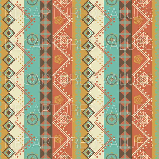 Retro Boho Stripes PNG Seamless Pattern Design // Recaptured Values - Recaptured Values