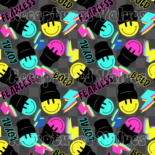 Bold Loyal Fearless Pink PNG Seamless Pattern Design // Recaptured Values