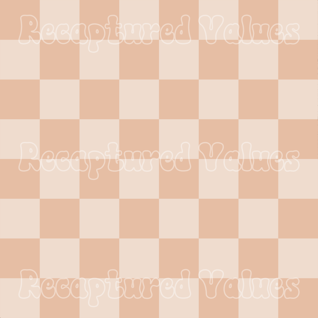 Peachy Keen Checkers Pale Blush & Peachy Apricot PNG Seamless Pattern Design // Recaptured Values