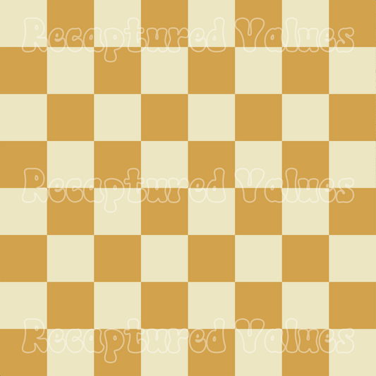Amber & Vanilla Retro Checkers PNG Seamless Pattern Design // Recaptured Values