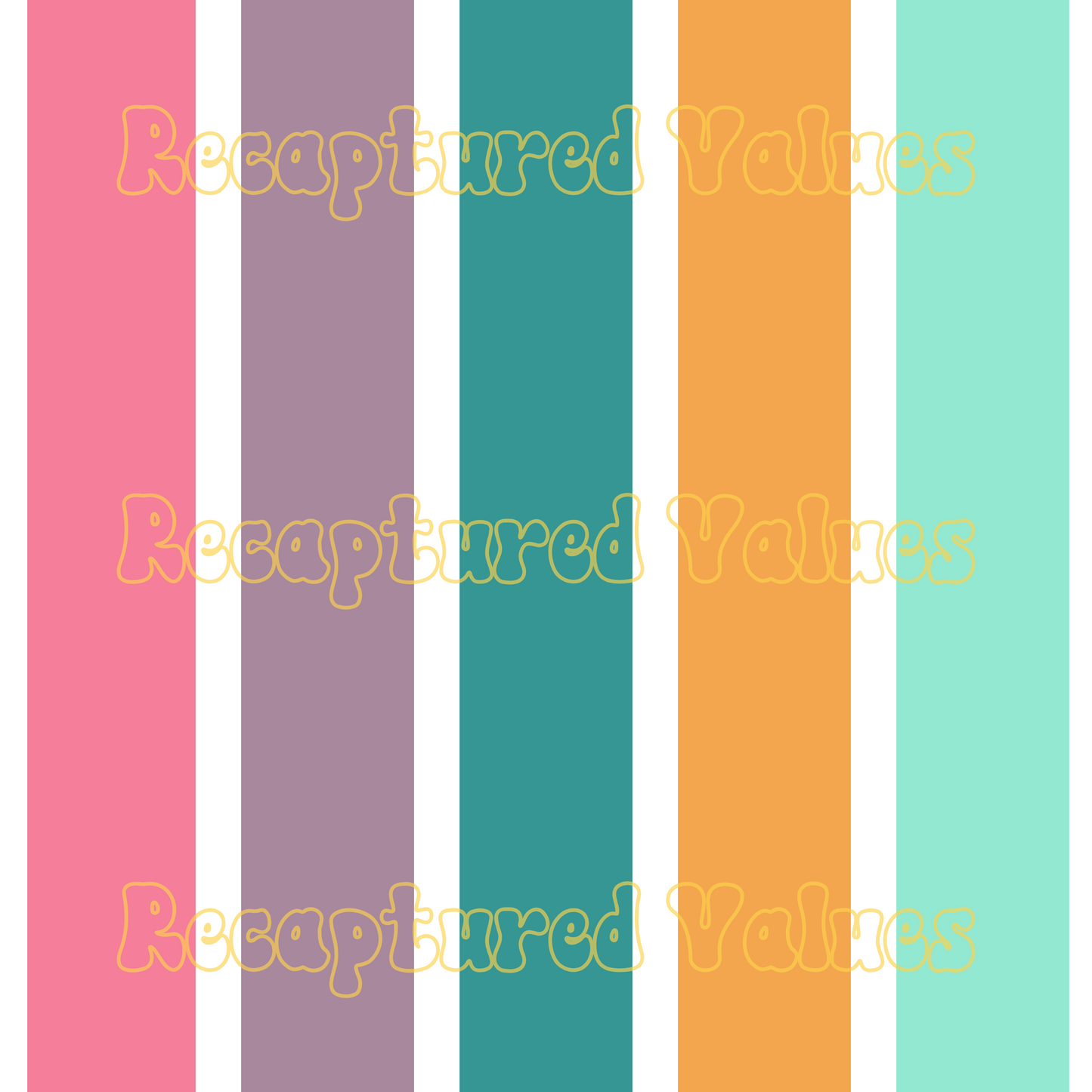 Summer Flowers Stripes PNG Seamless Pattern Design // Recaptured Values