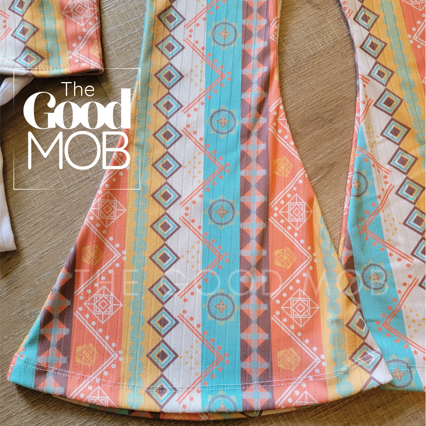 Tribal Sunset Bell Bottoms for Girls – Western Festival Kids Pants | Lainey Wilson Style | Handmade to Order