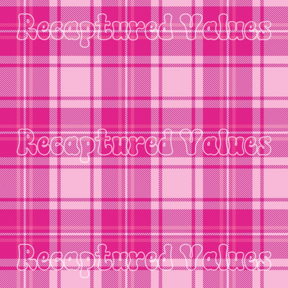 B Doll Pink Plaid PNG Seamless Pattern Design // Recaptured Values - Recaptured Values