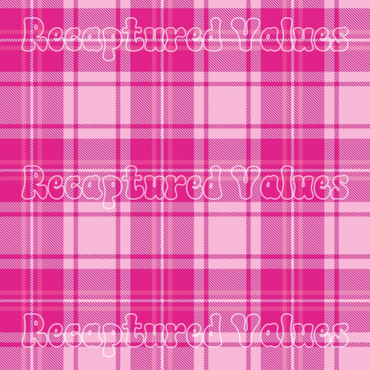 B Doll Pink Plaid PNG Seamless Pattern Design // Recaptured Values - Recaptured Values