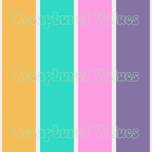 Groovy Colorful Stripes PNG Seamless Pattern Design // Recaptured Values