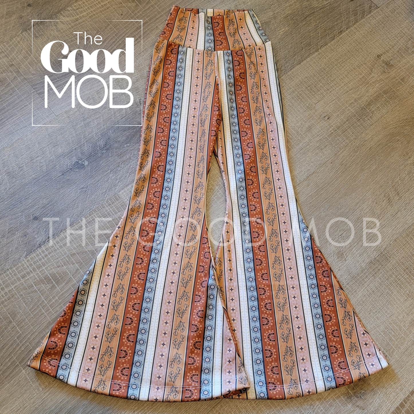 Western Stripe Bell Bottoms for Girls – Rodeo Pants | Country Girl | Handmade Kids Flare Pants