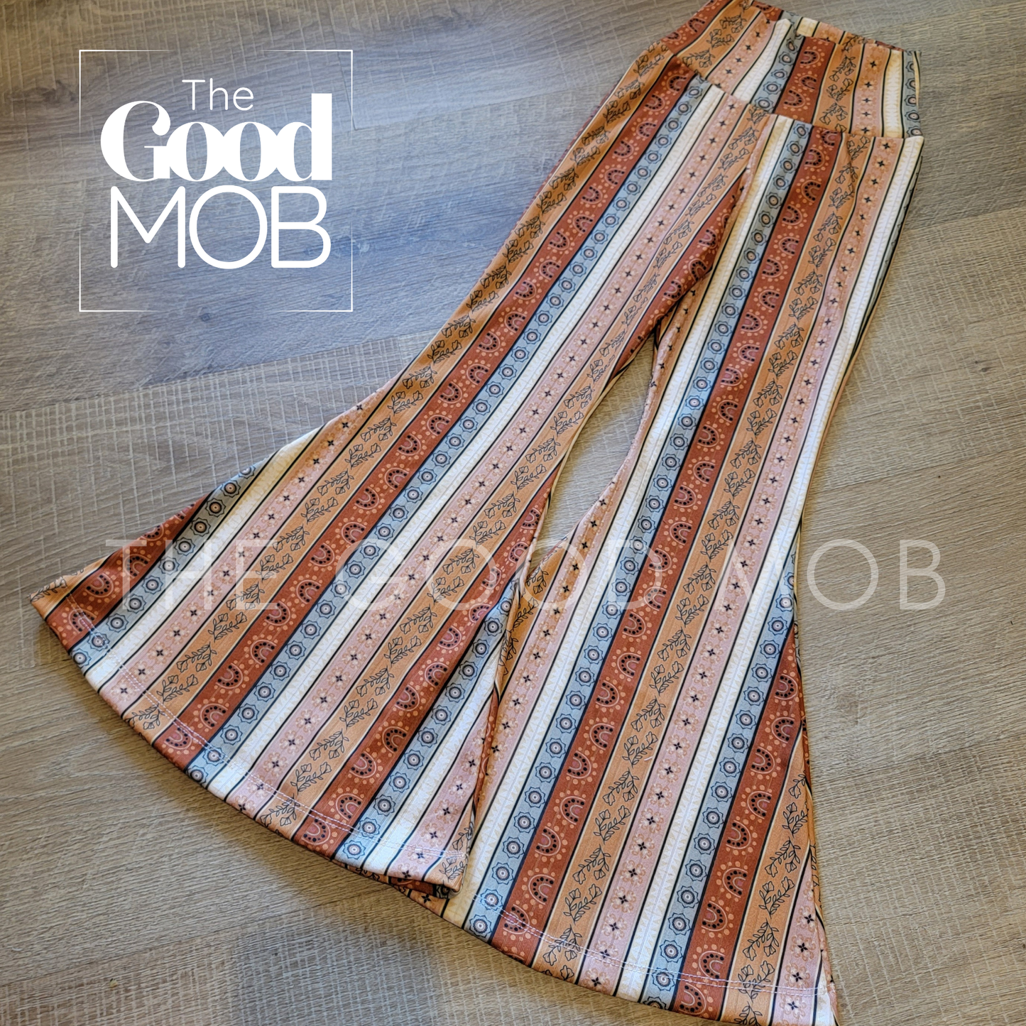 Western Stripe Bell Bottoms for Girls – Rodeo Pants | Country Girl | Handmade Kids Flare Pants