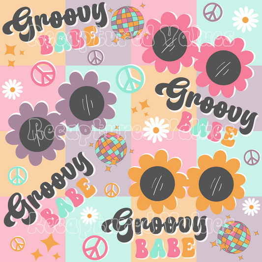 Groovy Babe PNG Seamless Pattern Design // Recaptured Values