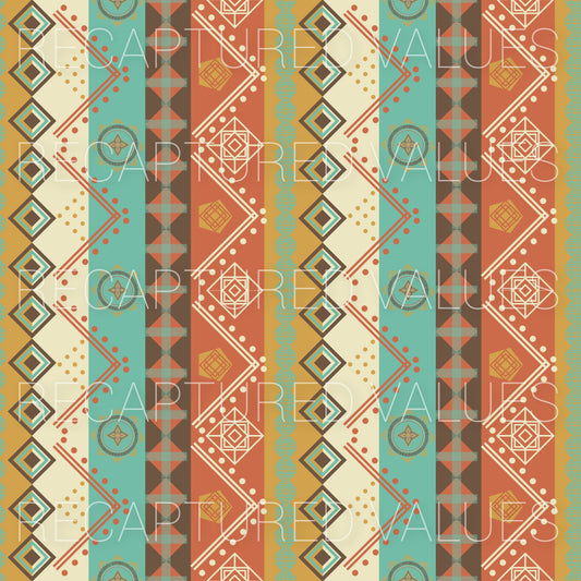 Retro Boho Stripes PNG Seamless Pattern Design // Recaptured Values - Recaptured Values