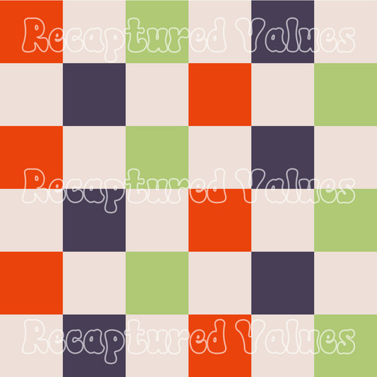 Monster Halloween Checkers PNG Seamless Pattern Design // Recaptured Values