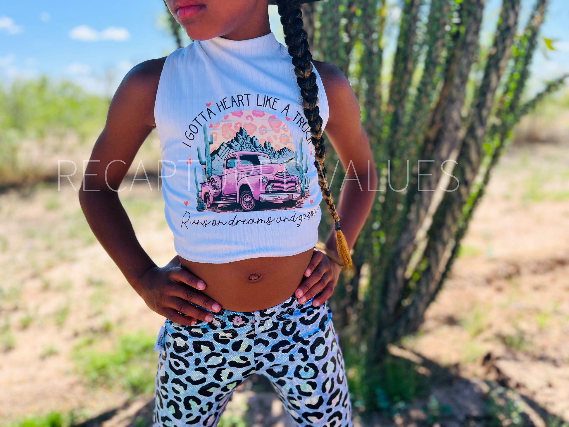 Heart Like a Truck, Lainey Wilson Inspired CMT Awards Outfit, Baby, Toddler, Kids Sized Iridescent Leopard Print Flared Bell Bottom Outfit - Recaptured Values