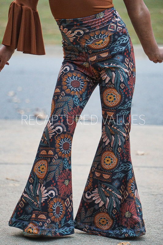 Boho Hippie High-Waist Flared Bell Bottoms for Baby & Toddler Girls, Lainey Wilson Inspired