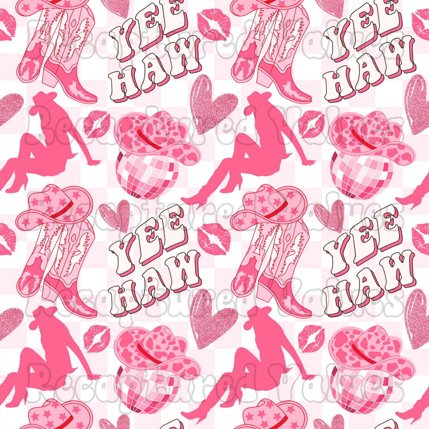 Buckle Bunny Checkers Copy of PNG Seamless Pattern Design // Recaptured Values