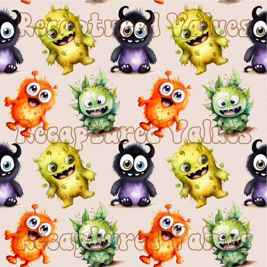Monster PNG Seamless Pattern Design // Recaptured Values