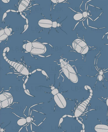 Autumn Blue Creepy Crawlers Bugs - Handmade Kids Clothing in Autumn Blue Insect Pattern (Pick Your Garment Style)