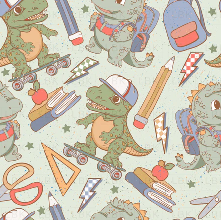 Back to School Dinosaur Print – Handmade Baby & Toddler Clothes in Fun Dino School Theme (Pick Your Garment Style)