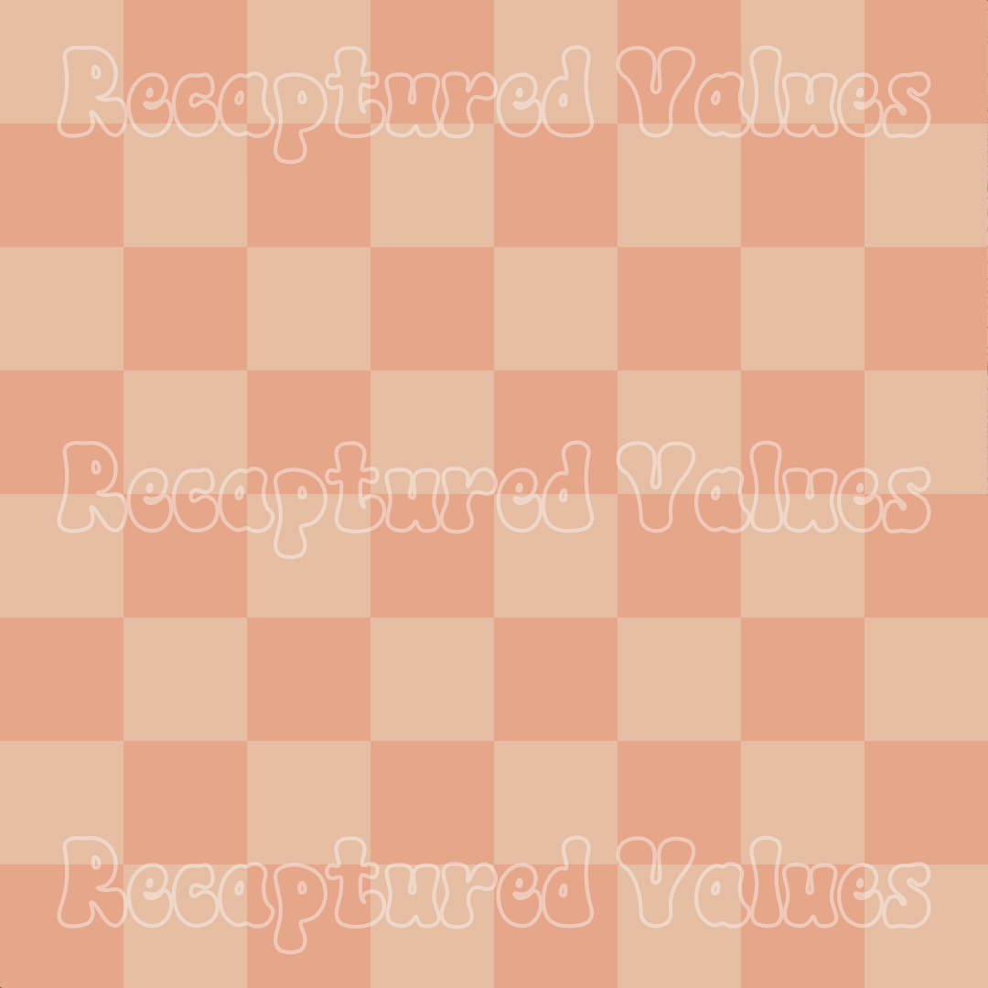 Peachy Keen Checkers Apricot Tan & Blush PNG Seamless Pattern Design // Recaptured Values