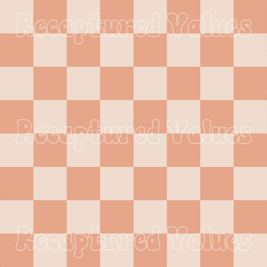 Peachy Keen Checkers Blush & Pale Blush PNG Seamless Pattern Design // Recaptured Values