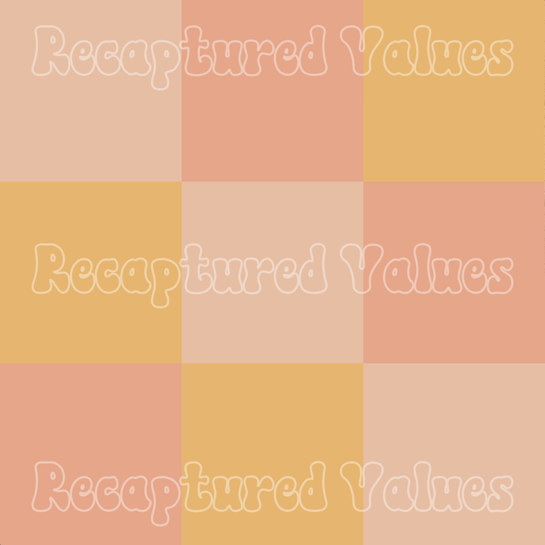 Large Peachy Keen Checkers PNG Seamless Pattern Design // Recaptured Values