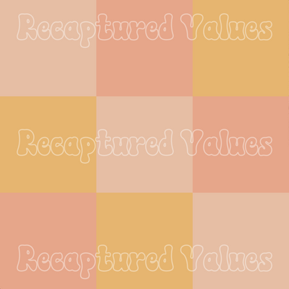 Large Peachy Keen Checkers PNG Seamless Pattern Design // Recaptured Values