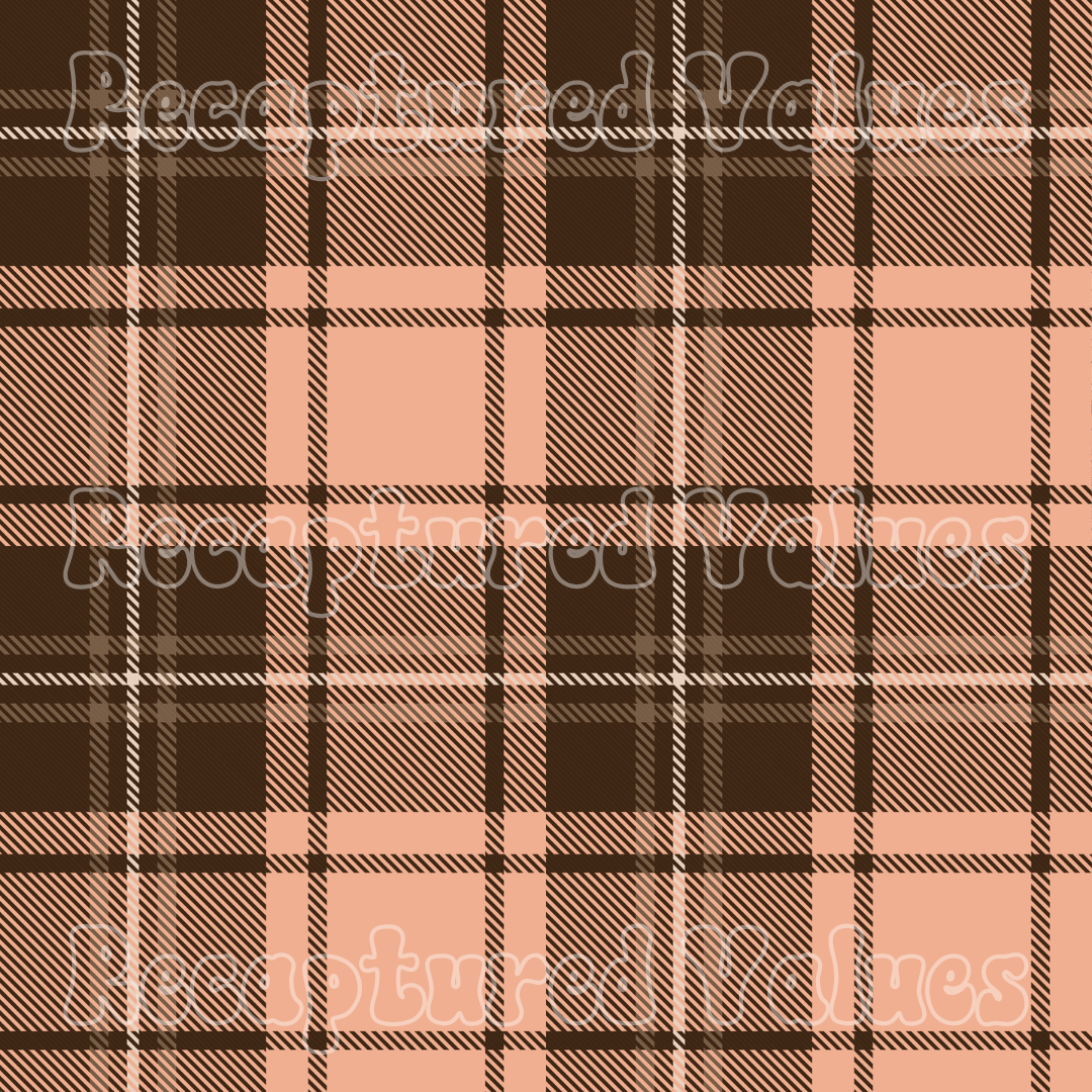 Pink & Brown Plaid PNG Seamless Pattern Design // Recaptured Values