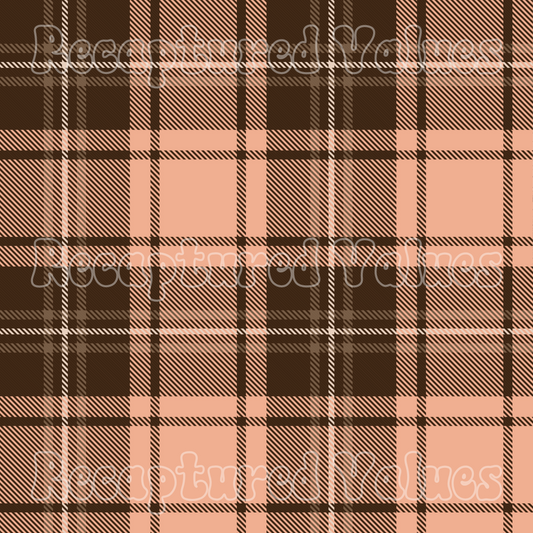 Pink & Brown Plaid PNG Seamless Pattern Design // Recaptured Values