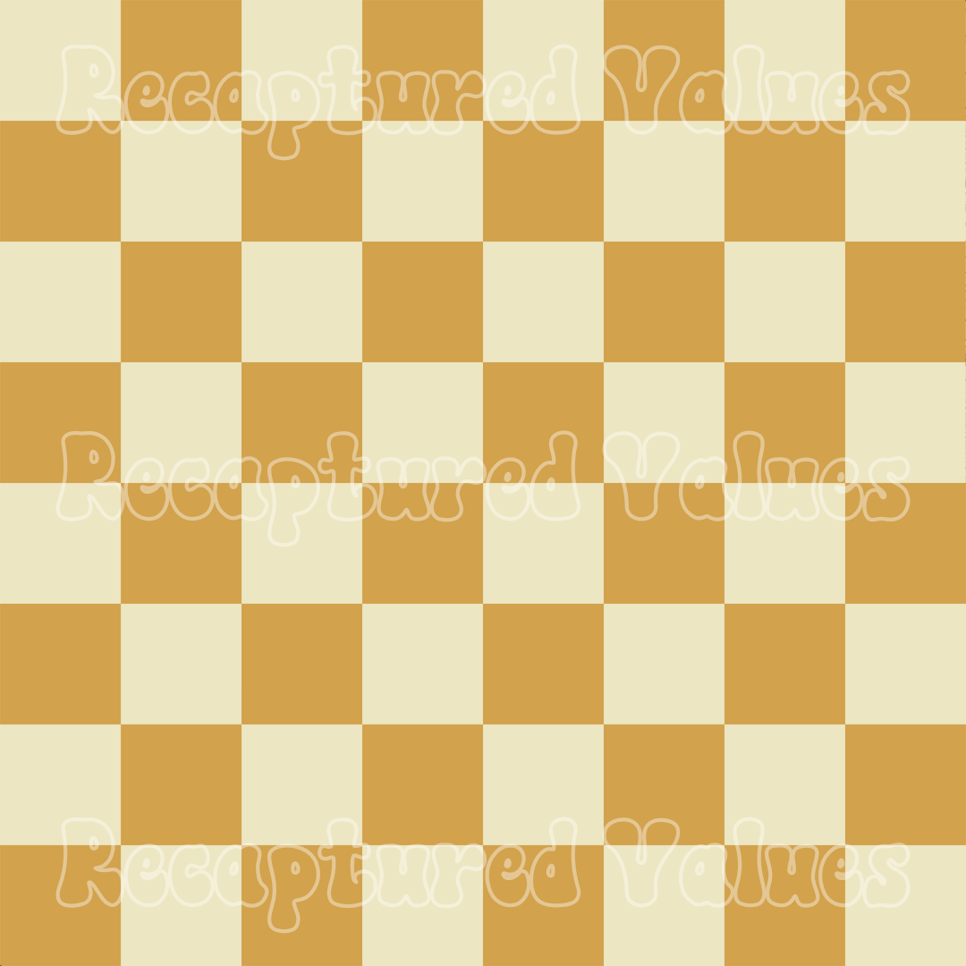 Amber & Vanilla Retro Checkers PNG Seamless Pattern Design // Recaptured Values