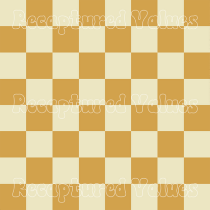 Amber & Vanilla Retro Checkers PNG Seamless Pattern Design // Recaptured Values