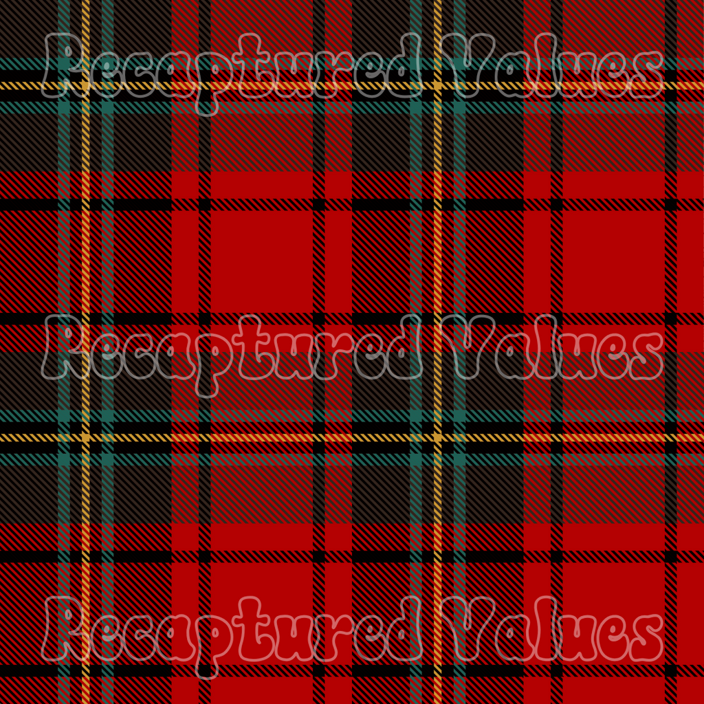 Christmas Plaid Red, Black, Green PNG Seamless Pattern Design // Recaptured Values
