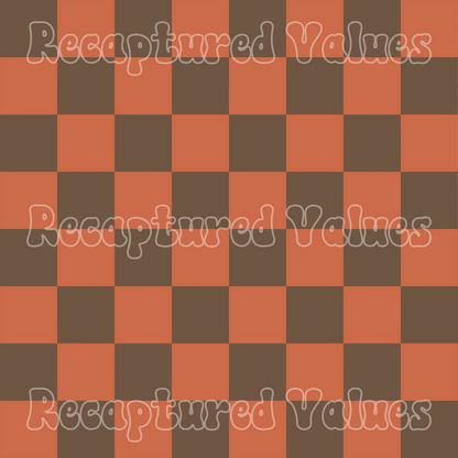 Terracotta & Mocha Retro Checkers PNG Seamless Pattern Design // Recaptured Values