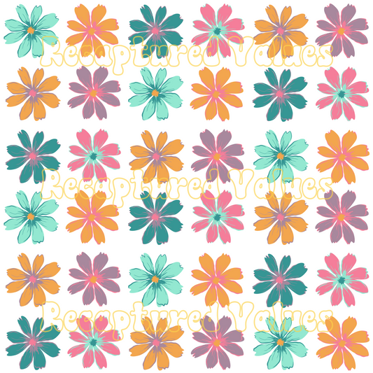 Summer Flowers PNG Seamless Pattern Design // Recaptured Values