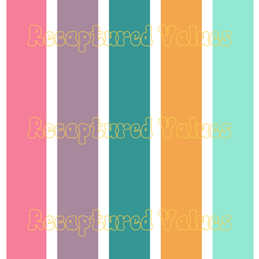 Summer Flowers Stripes PNG Seamless Pattern Design // Recaptured Values